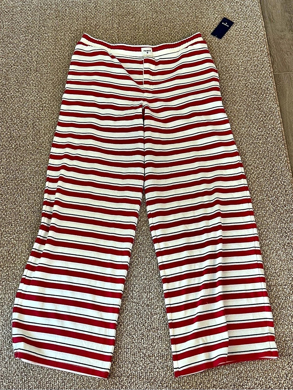 Parke x Target Striped Wide Leg Pants in Red & White Size Large NWT